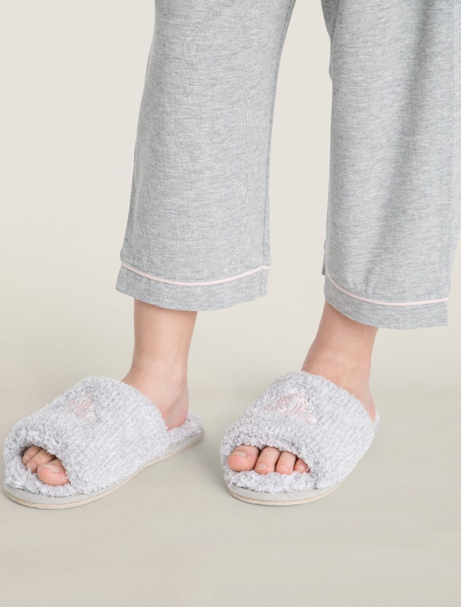 Youth Barefoot Dreams | Cozychic® Disney Princess Youth Slipper Heathered Gray