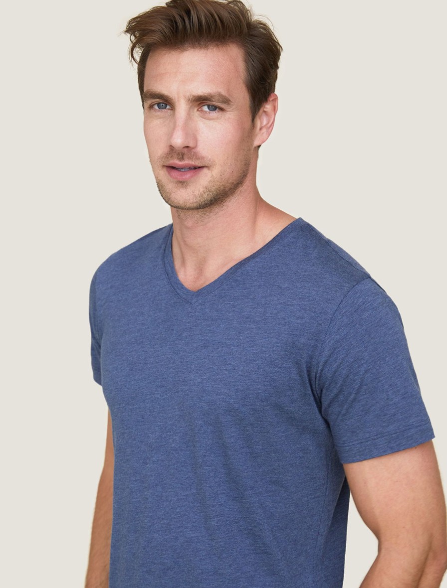 Him Barefoot Dreams, Inc | Malibu Collection® Men'S Cotton Modal V-Neck Tee