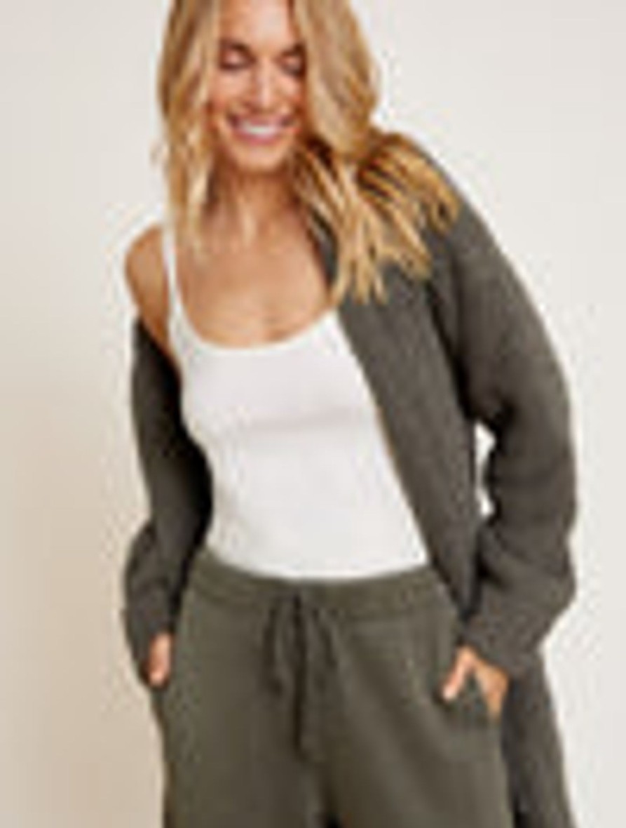 Her Barefoot Dreams | Cozychic® Boucle Hooded Long Coatigan Almond