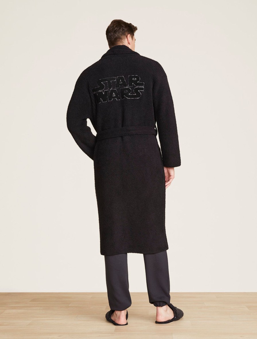 Her + Him Barefoot Dreams | Cozychic® Star Wars Classics Ribbed Robe Black