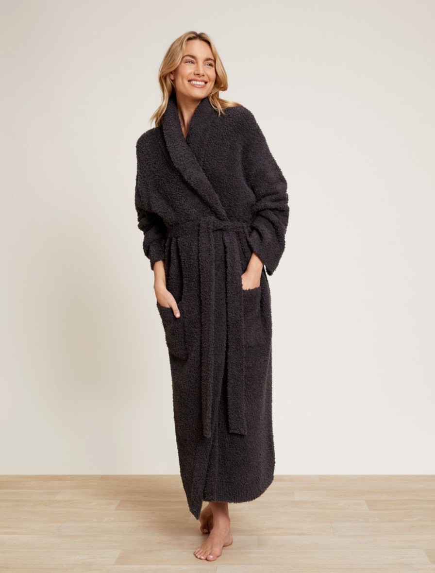 Her + Him Barefoot Dreams | Cozychic® Skull Robe Carbon / Almond