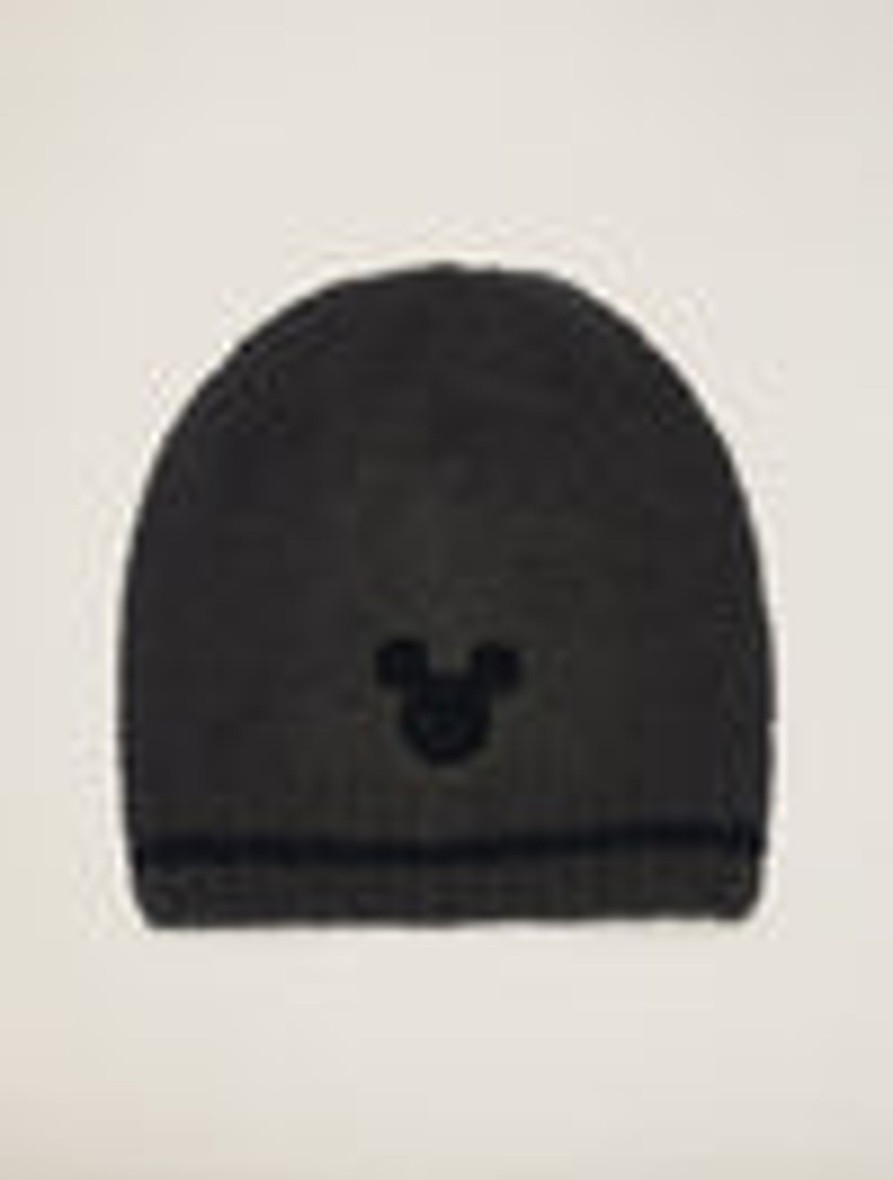 Her + Him Barefoot Dreams | Cozychic® Classic Disney Mickey Mouse Adult Beanie Cream / Carbon