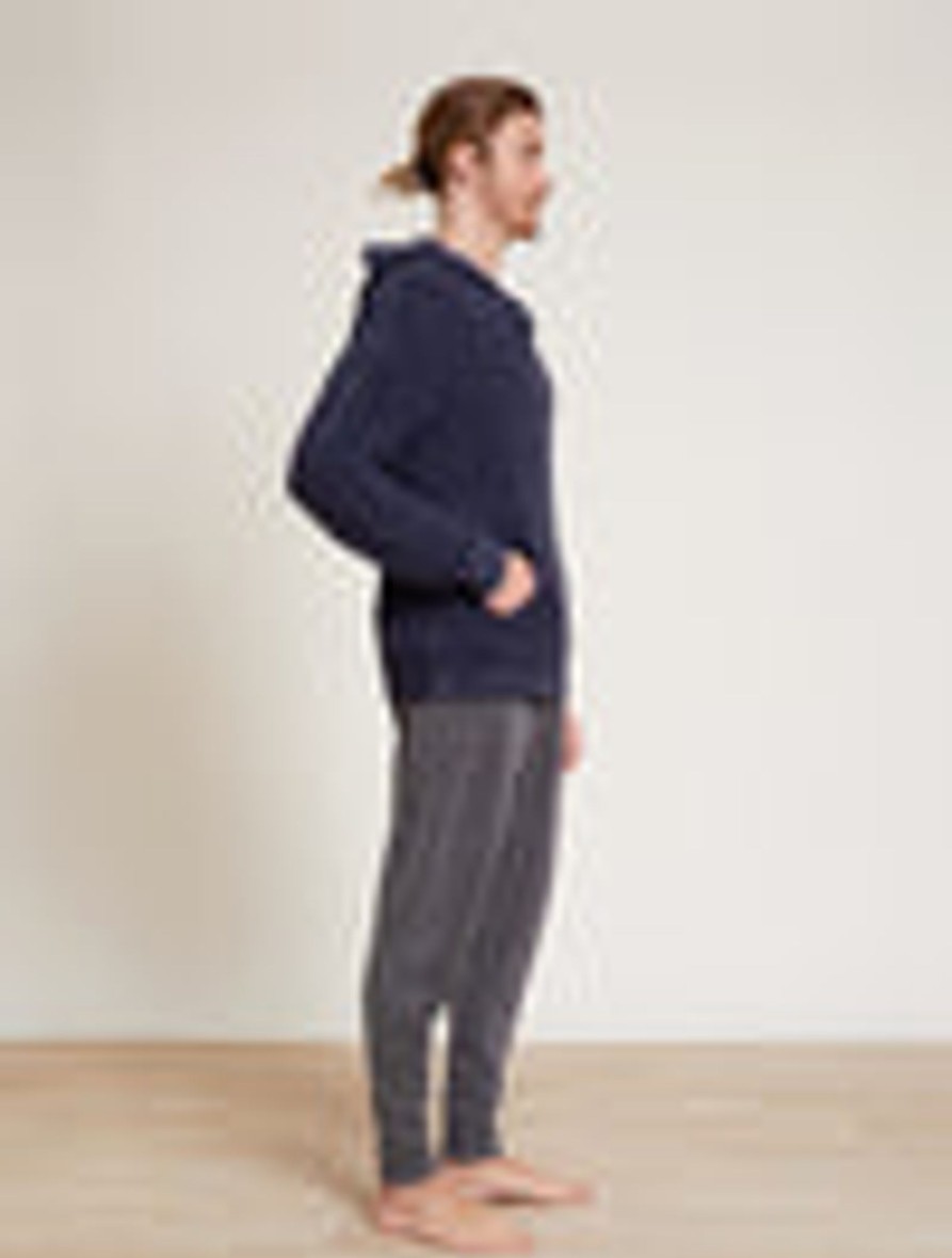 Him Barefoot Dreams | Cozychic Lite® Men'S Cable Hooded Henley Indigo