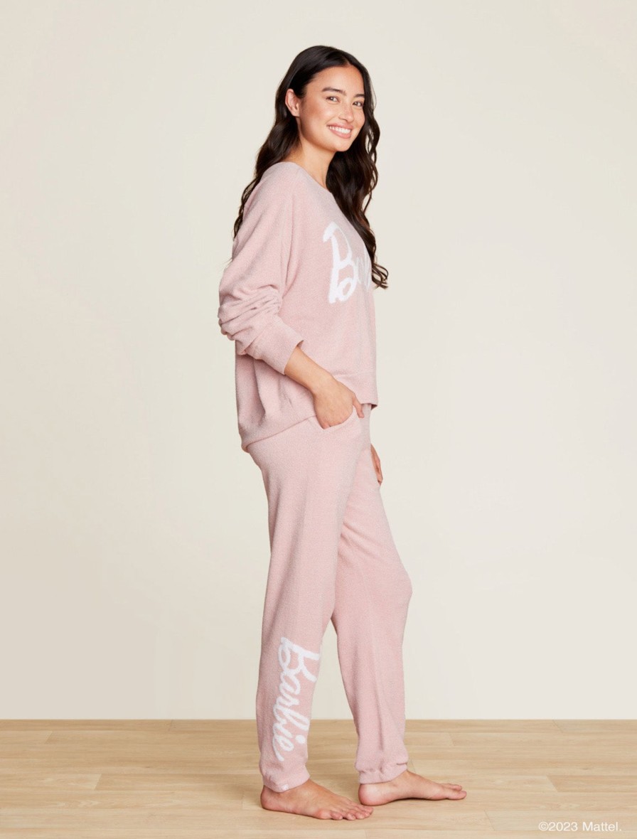 Her Barefoot Dreams | Cozychic Ultra Lite® Women'S Barbie Pullover Dusty Rose / White