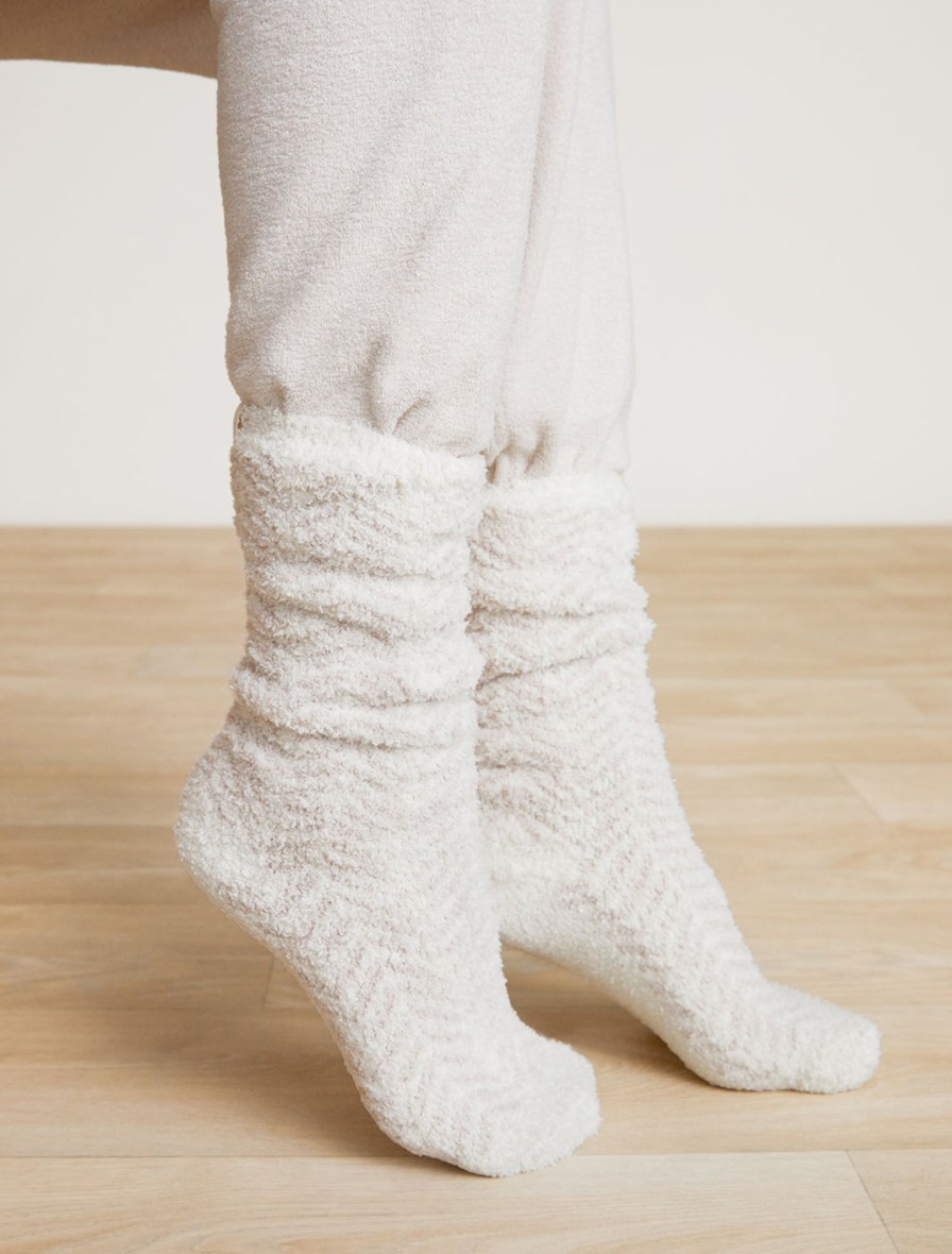 Her Barefoot Dreams | Cozychic® Women'S Herringbone Socks Cream / Stone