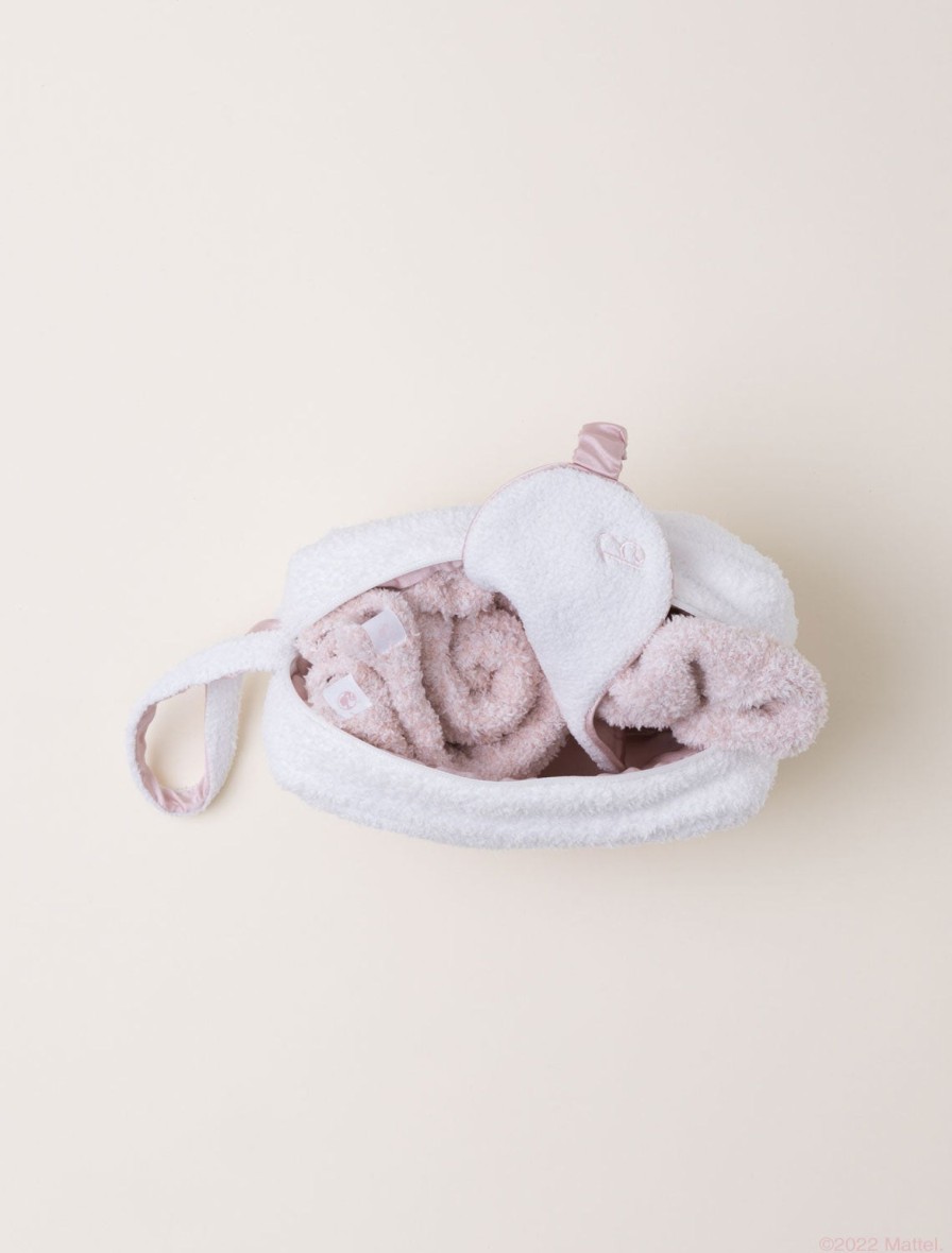 Youth Barefoot Dreams | Cozychic® Barbie Eye Mask, Scrunchie, Sock Set Sea Salt / Dusty Rose