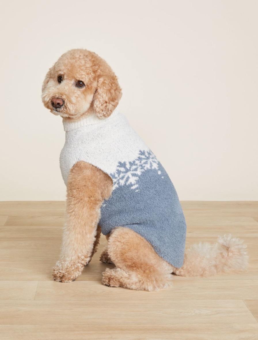 Pet Barefoot Dreams | Cozychic Snowflake Pet Sweater Cream / Dusk