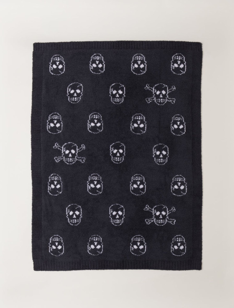 Baby + Child Barefoot Dreams | Cozychic® Skull Stroller Blanket Carbon / Almond