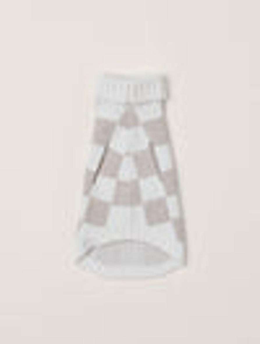 Pet Barefoot Dreams | Cozychic® Cotton Checkerboard Pet Sweater Oatmeal / Cream