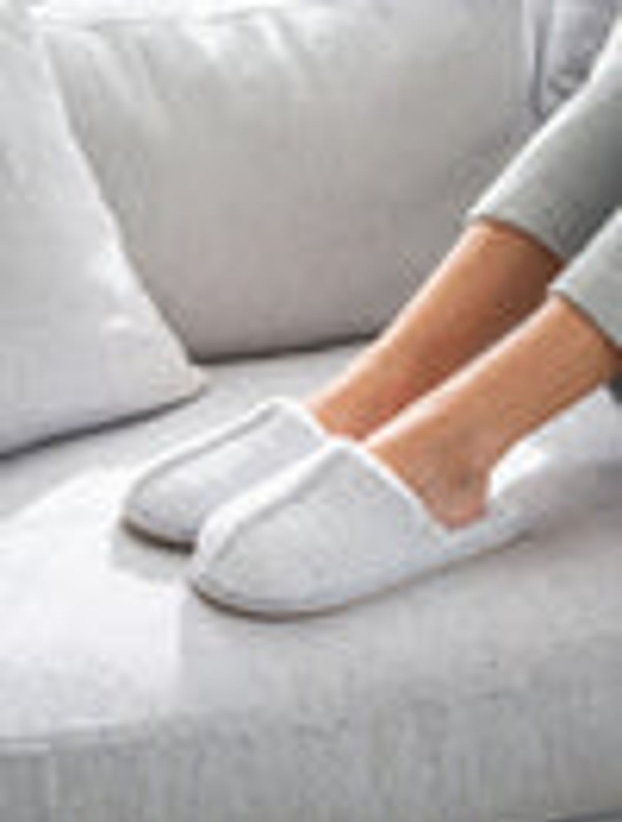 Her Barefoot Dreams | Cozychic® Women'S Cozy Slipper Heathered Ocean / White