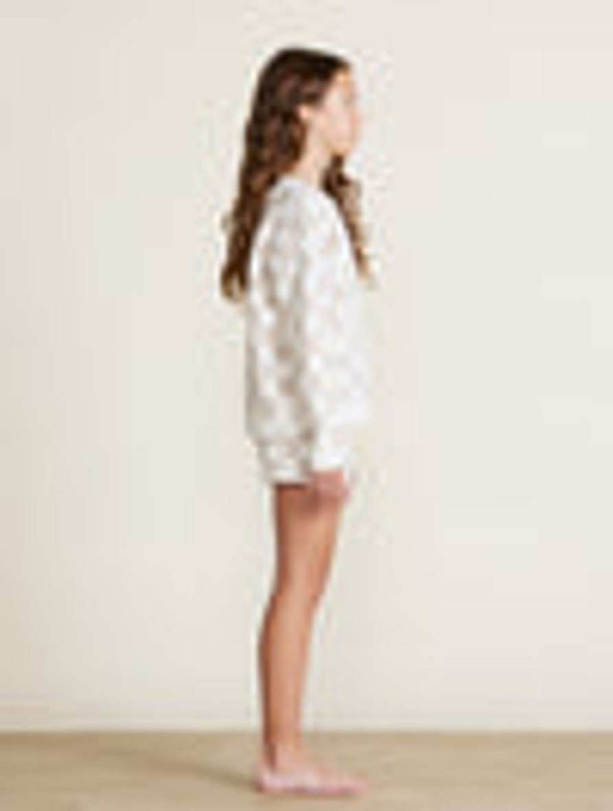 Youth Barefoot Dreams | Youth Cozychic® Cotton Checkered Short Oatmeal / Cream