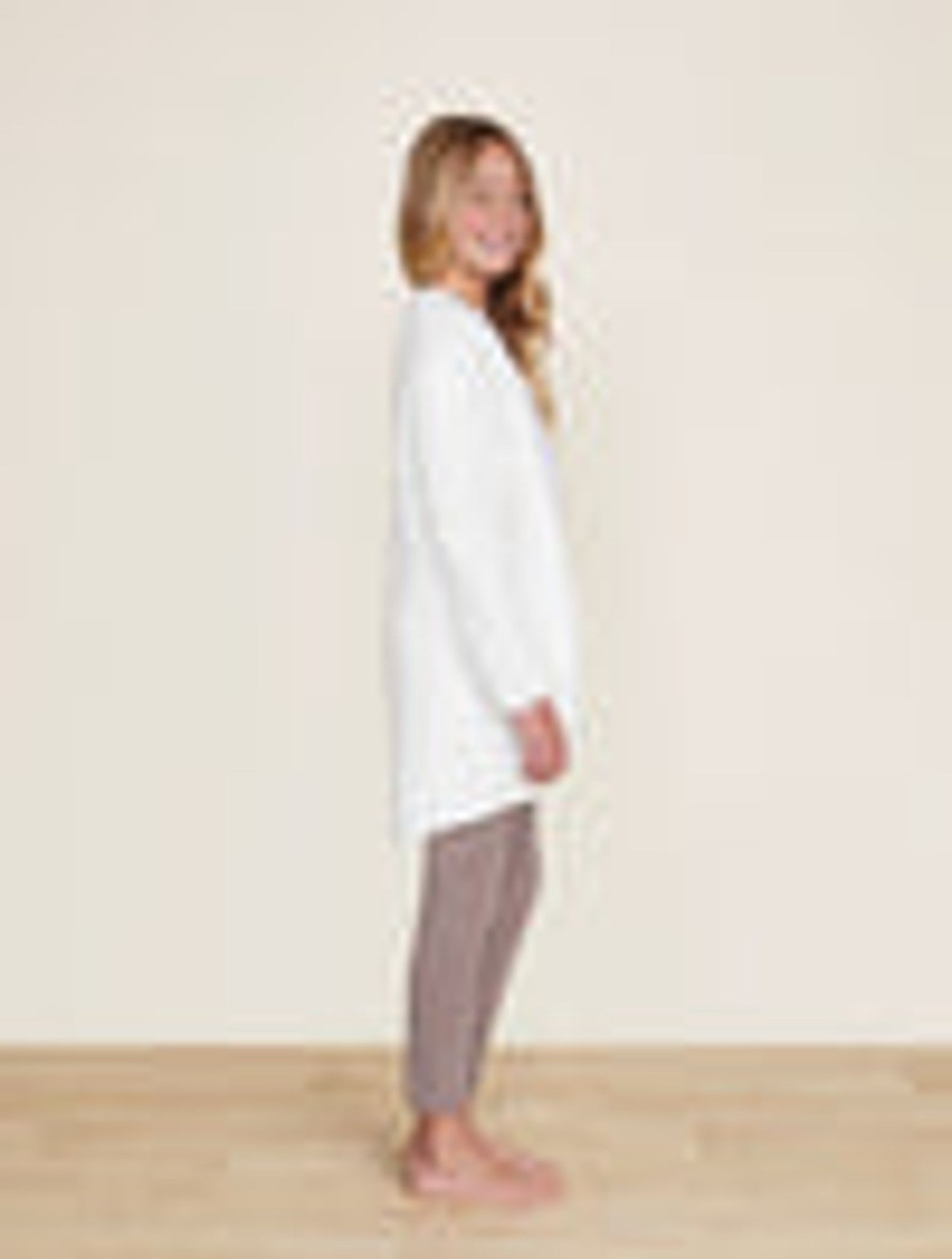 Youth Barefoot Dreams | Cozychic® Youth Diamond Circle Cardi Pearl