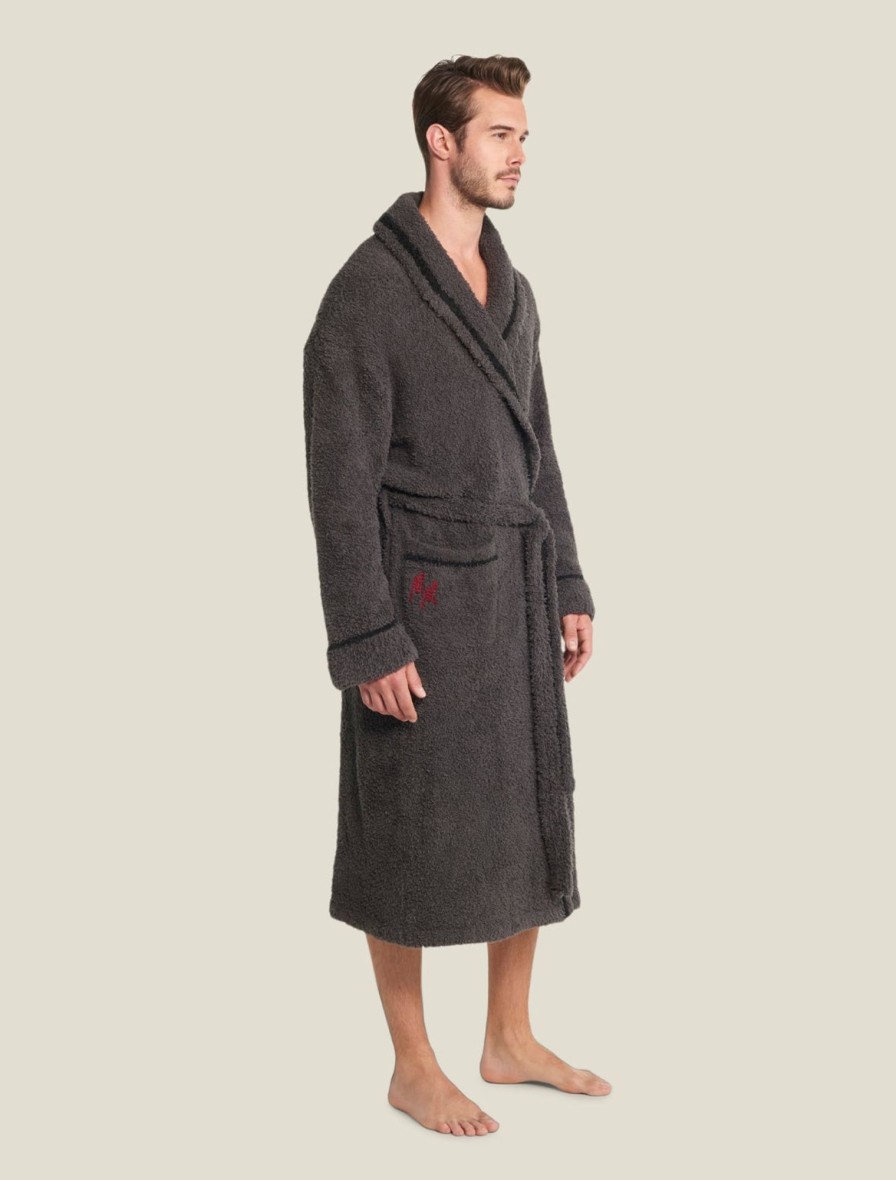 Her + Him Barefoot Dreams | Cozychic® Classic Disney Mickey Mouse Adult Robe Carbon / Black