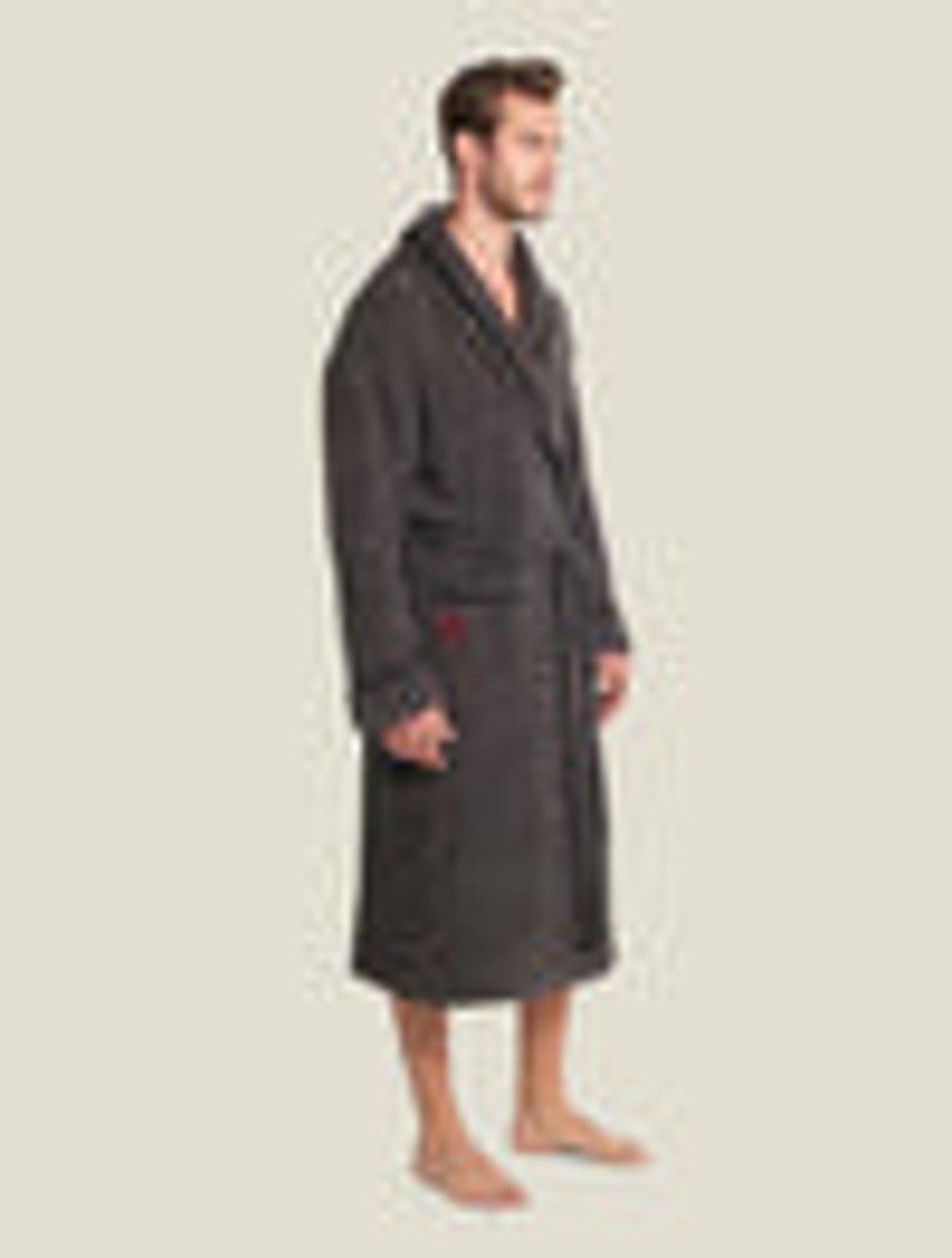 Her + Him Barefoot Dreams | Cozychic® Classic Disney Mickey Mouse Adult Robe Carbon / Black