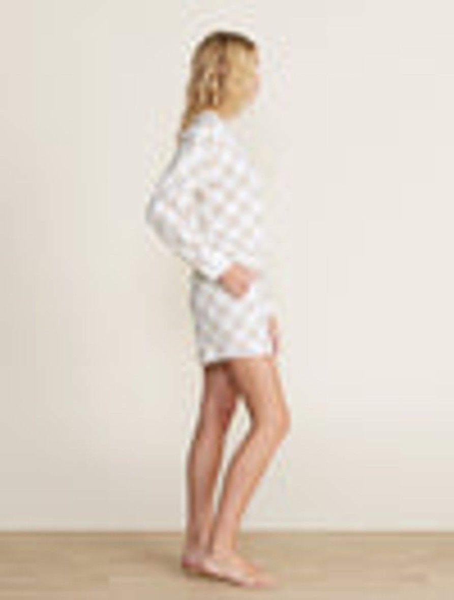 Her Barefoot Dreams | Cozychic® Cotton Checkered Short Oatmeal / Cream