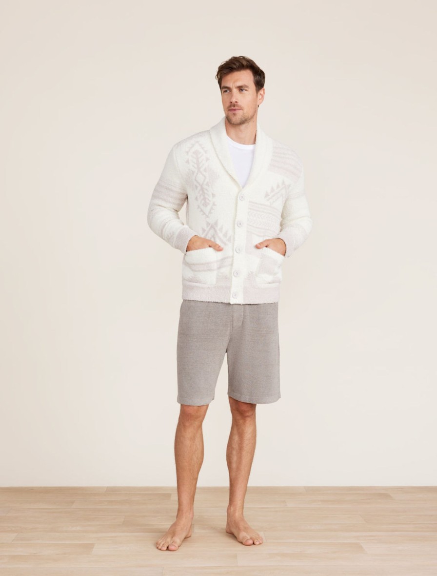 Him Barefoot Dreams, Inc | Cozychic® Men'S Patchwork Shawl Collar Cardi Cream / Stone